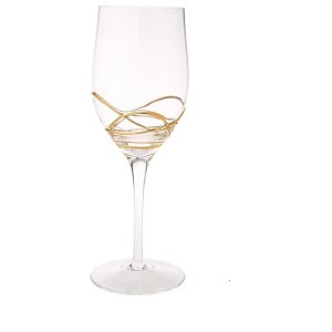 Classic Touch Set of 6 Wine Glasses with Gold Swirl Design - 1 of 3