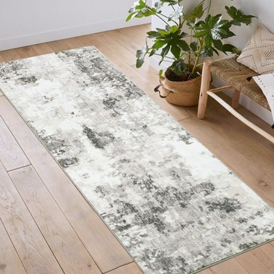 Machine Washable Runner Rug 2×6 Modern Abstract Indoor Carpet, Soft Low Pile Hallway Rug with Non-slip Backing, Stain Resistant Contemporary Carpet