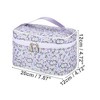 Unique Bargains Portable Peony Travel Cosmetic Bag Purple 1 Pc - 2 of 3