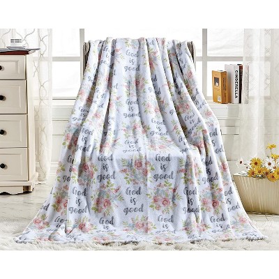 God Is Good Blessed Living Oversized Extra Comfy Microplush Throw Blanket 50" x 70"