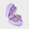 Heart Flocked Trinket Travel Jewelry Box - Wild Fable™ Purple - image 2 of 2