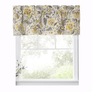 Ellis Curtain Regency Straight 3" Rod Pocket Valances for Windows 50" x 15" Grey - 1 of 4