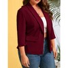 YESFASHION Womens Plus Size Casual Blazer Office 3/4 Sleeve Open Front Cardigans Jacket Work Suit with Pockets - 3 of 4