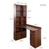 NicBex 60"/55" L-Shaped Desk with Bookshelf,Computer Desk with Drawers,2-in-1 Office Desk with Hutch,Corner Desk for Bedroom,Home Office - 2 of 4