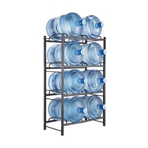 VEVOR 4 Tiers Water Jug Holder, 5 Gallon Water Bottle Holder, Double Row Water Bottle Rack for 8 Bottles, Heavy Duty Water Jug Rack - 1 of 4
