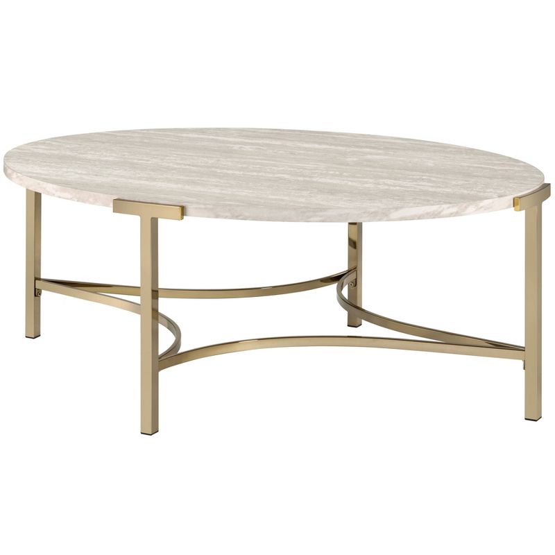 Grand Canal Modern Oval Coffee Table Champagne - miBasics, 1 of 11