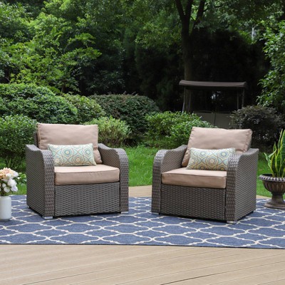 2pk Outdoor Chairs with Cushions - Captiva Designs