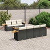 vidaXL 8 Piece Patio Sofa Set with Cushions - Black and Cream - 2 of 4