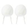 VisioGear Gable Dining Chair, 2-Piece Patio Chairs for Garden, Balcony, White, 23.23"*23.23"*32.68" - 2 of 4