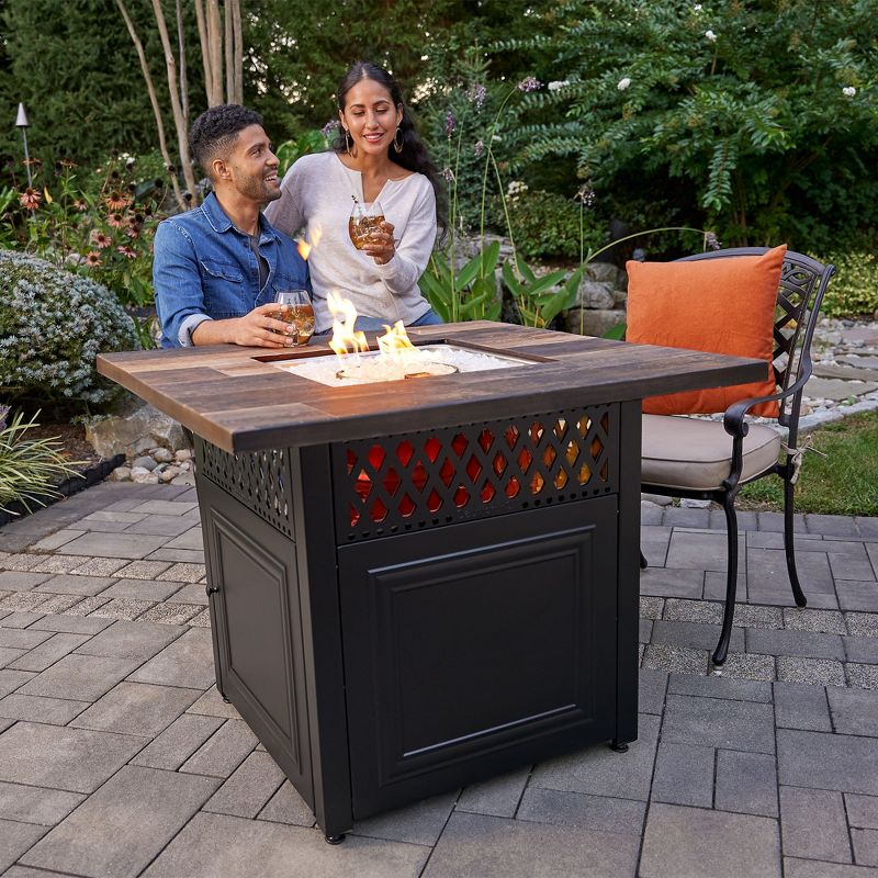 Endless Summer Piper 38 Inch Square UV Printed LP DualHeat Gas Fire Pit Table and Patio Heater Combination with Total of 41,000 BTUs, 3 of 7