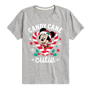 Boys' - Disney - Minnie Candy Cane Cutie Christmas Short Sleeve Graphic T-Shirt - 1 of 4