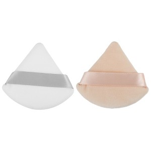 Unique Bargains Loose Powder Puff Face Soft Triangle Puff Blender Beauty Makeup Tool Short Plush 2 Pcs - 1 of 4