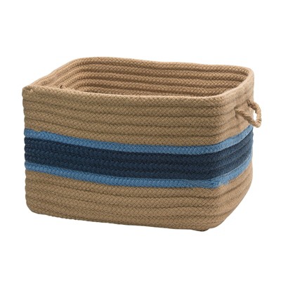 Colonial Mills Garden Banded Square Baskets Utility Basket, 24 by 14-Inch, Jasmine/Blue Ice