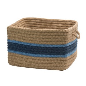 Colonial Mills Garden Banded Square Baskets Utility Basket, 24 by 14-Inch, Jasmine/Blue Ice - 1 of 1