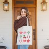 City Creek Prints Cowgirl Valentine Chart Canvas Tote Bag - 15x16 - Natural - 2 of 2