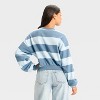 Women's Strawberry Shortcake Striped Cropped Fleece Graphic Sweatshirt - Light Blue - 2 of 3