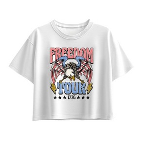 Girls' - Instant Message - Freedom Tour 1776 Short Sleeve Boxy Graphic T-Shirt - 1 of 3