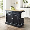 Oxford Butcher Block Kitchen Island Black - Crosley: Rolling Cart with Storage, Adjustable Shelves, Towel Bar - 2 of 4