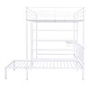 CAVINAS Twin over Full Bunk Bed Modern Metal Bed Frame with Desk, 4 Storage Shelves, Ladder and Guardrail - 3 of 4