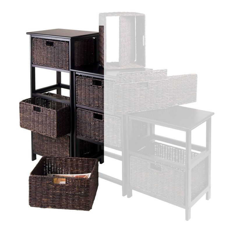 36.81&#34; Omaha Storage Rack with Baskets Black - Winsome, 3 of 8