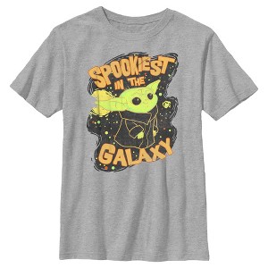 Boy's Star Wars The Mandalorian Halloween Grogu Spookiest in Galaxy T-Shirt - 1 of 4