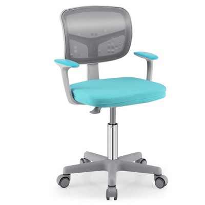 Tangkula Kids Desk Chair Adjustable Height Children Study Chair w/Auto Brake Casters Blue / Pink