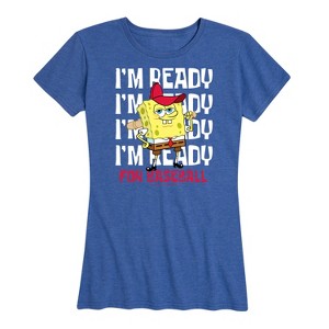 Women's - SpongeBob SquarePants - Ready For Baseball Short Sleeve Graphic T-Shirt - 1 of 4