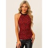 INSPIRE CHIC Women's Halter Neck Sleeveless Stretchy Slim Fit Party Ruched Top - 3 of 4