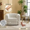 Upholstered Swivel Accent Chair 360° Comfy Club Chair Teddy Arm Chair Single Sofa,Swivel Barrel Chair For Living Room Bedroom-Cuddlewood - 2 of 4