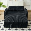 MAYEERTY Sleeper Sofa Couch Pull Out Bed Modern Corduroy Convertible Sofa Bed Loveseat Sofa with Pillows Side Pockets for Living Room Black - 4 of 4