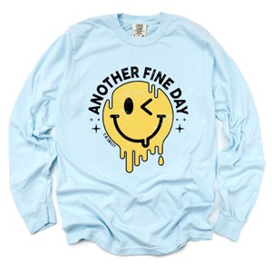 Simply Sage Market S.W.Smiley Another Fine Day Drip Garment Dyed Long Sleeve - 1 of 4