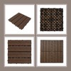 11 PCS 11.7" X 11.7" Textured Square Plastic Wood Deck Tiles, Outdoor Terrace Flooring in Brown - 4 of 4