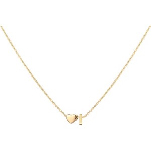 Personalized Heart Initial Necklace 18K Gold Plated Stainless Steel Gift - 1 of 4