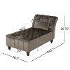 GDFStudio Stroup Modern Glam Velvet Chaise Lounge with Button-Tufted Diamond Stitch - 3 of 4