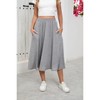 Coolmee Skirts for Women Midi Length A Line Elastic High Waist Swing Flowy Skirt with Pockets - 2 of 4