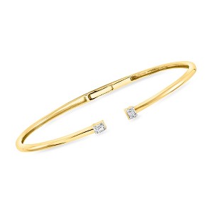 Pure Collection by Ross-Simons 0.25 ct. t.w. Lab-Grown Diamond Cuff Bracelet in 18kt Gold Vermeil Size 8 - 1 of 4