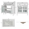 30" Bathroom Vanity with Sink aa??Freestanding Cabinet with Ceramic Basin, Tip-Out Tray, Adjustable Shelf, Solid Wood Legs, Soft Close Hinges - 4 of 4
