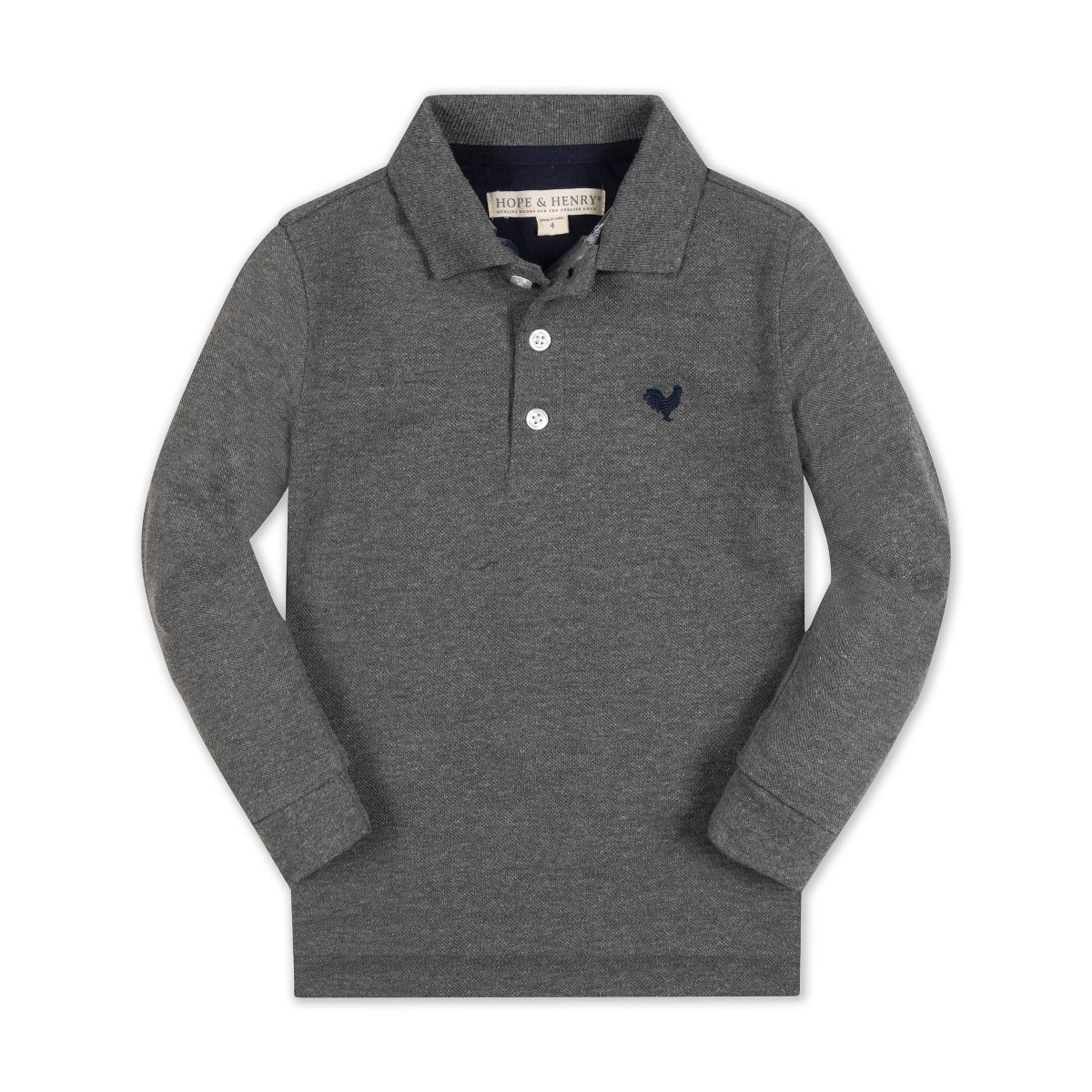 Hope & Henry Boys' Organic Long Sleeve Pique Polo
