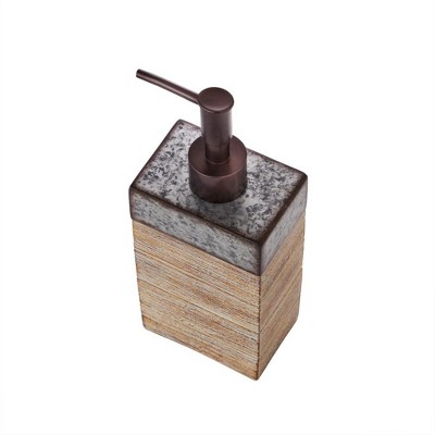 Natural Rustic Resin and Metal Soap Dispenser