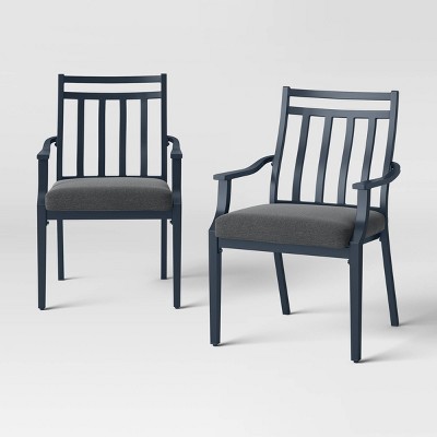 2pk Outdoor Swivel Dining Chairs With Metal Frame & Seat Cushion - Captiva  Designs : Target