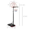 SKONYON Portable Basketball Hoop System 5.2-7 FT Adjustable Kid Indoor Outdoor W/ Wheels - 3 of 4