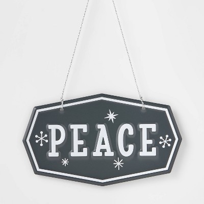 Metal Peace Sign Christmas Tree Ornament - Wondershop™