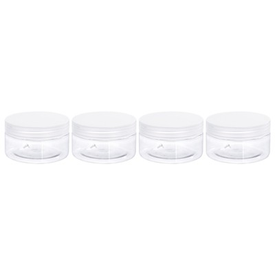 Unique Bargains Round Plastic Empty Organizing Jars with Transparent Screw Top Lids 4 Pcs