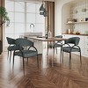 Coolbibila Modern Armless Fabric Upholstered Dining Chairs Set of 2,Curved Back Comfy Dining Room Chair with Metal Legs,Kitchen Island Chair - 2 of 4