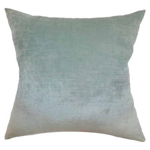 Aqua Velvet Square Throw Pillow 18