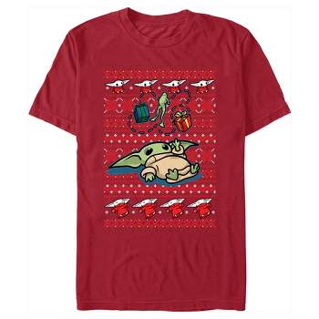 Men's Star Wars: The Mandalorian Christmas Grogu Sweater Print T-Shirt