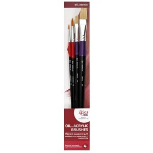 ROSA Studio Set of paint brushes 24. Mix. 4pc. Synthetic (N2,6 ...