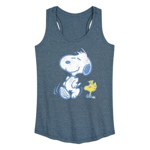 Women's - Peanuts - Snoopy And Woodstock Pastels Graphic Racerback Tank - 1 of 4