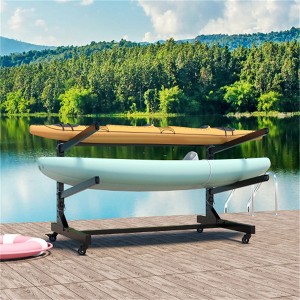 SKRAN 35.77" H Freestanding Kayak Storage Rack – Holds 2 Kayaks, Heavy-Duty Adjustable Stand with Lockable Wheels for Kayak, Canoe, SUP & Surfboard - 1 of 4