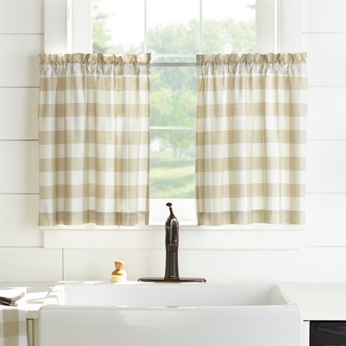 Farmhouse Living Buffalo Check Kitchen Tier Window Curtain Set Of
